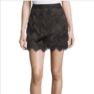 Bcbg black fringe skirt XXS